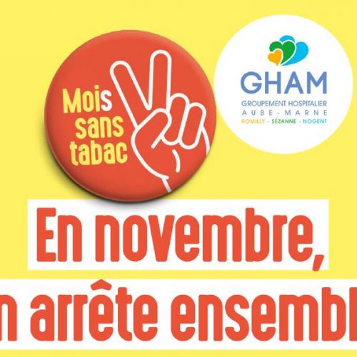 Moi(s) sans tabac : les professionnels du GHAM vous accompagnent dans votre démarche !